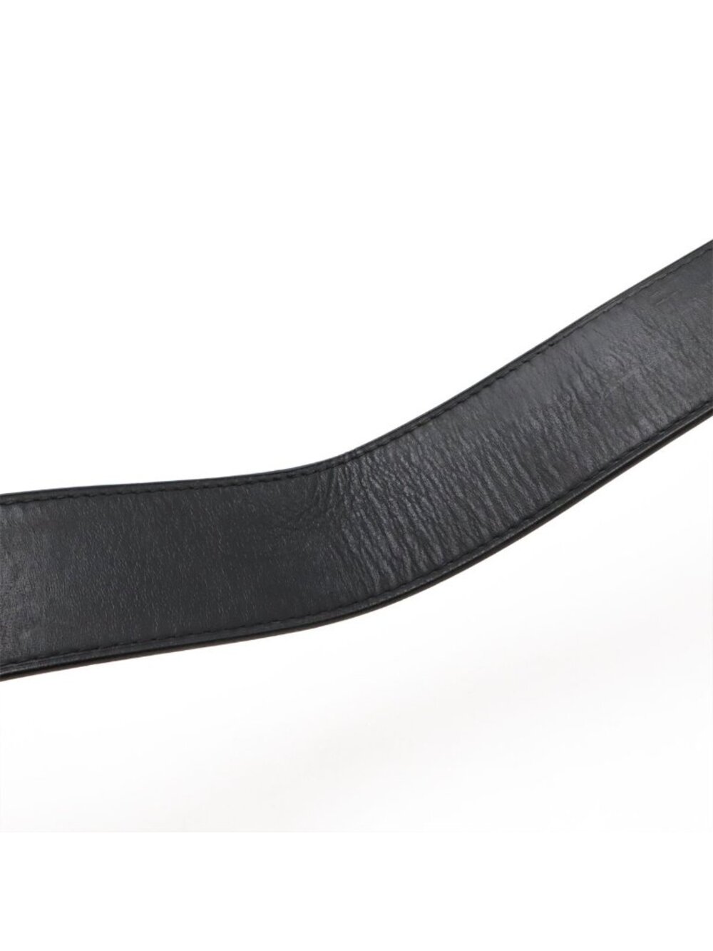 Louis Vuitton Ceinture Jeans Belt Leather Noir Black Silver 90 - Picture 5 of 9